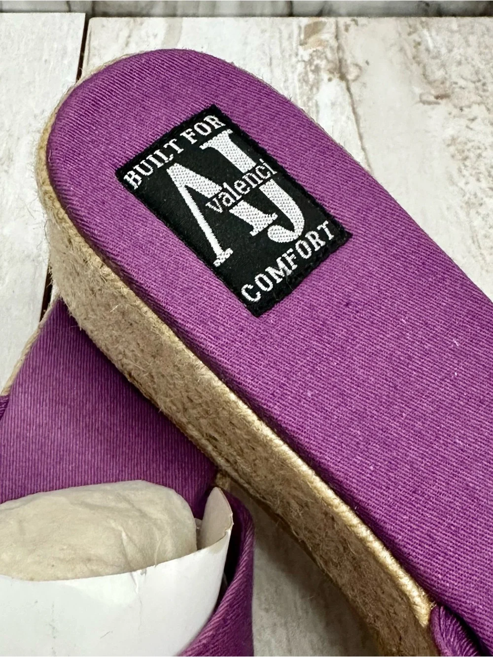 Aj Valenci Purple Knot Espadrille Wedge Slide Resort Vacation Vibrant Summer 9.5